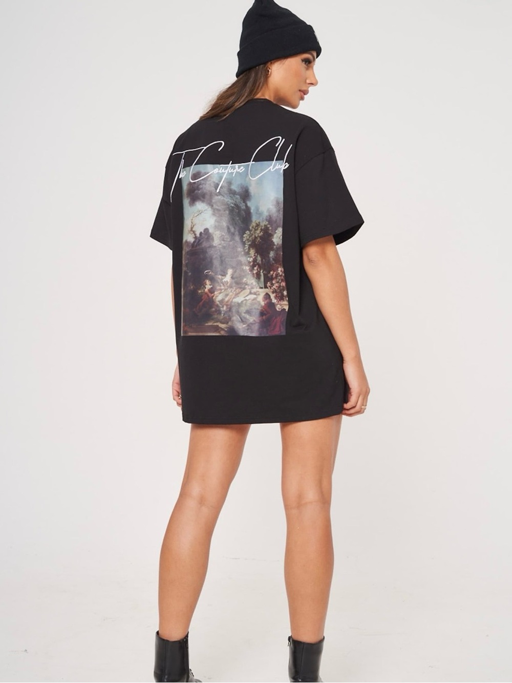 The Couture Club oversized t-shirt dress with graphic print in black